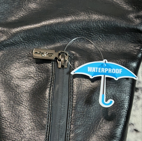 $199 New Aqua Collège Ria Lug Faux Leather Knee High Waterproof Boots - US 9.5 - Picture 4 of 8